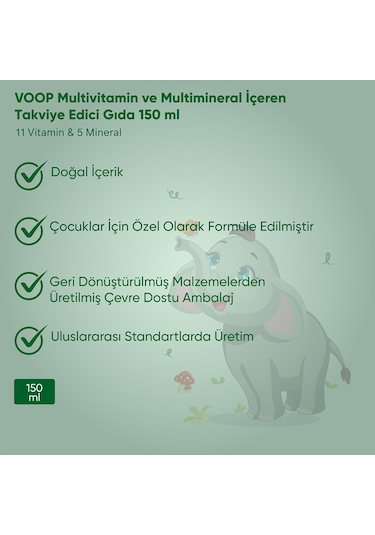 Voop Multivitamin Multimineral Portakal Aromalı Şurup 150 ML