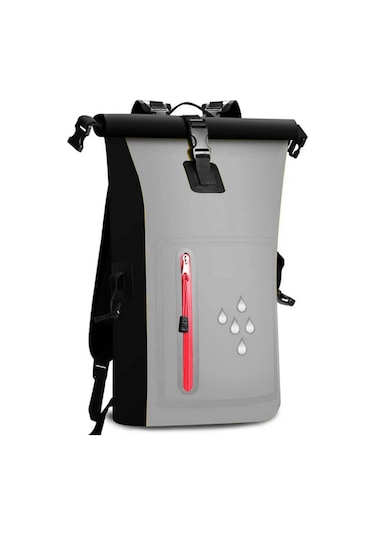 Su Geçirmez Sırt Çantası-25l Büyük Kapasiteli Pvc Suya Dayanıklı Çanta - Yüzme, Dalış, Trekking, Kamp Ida-erkek Ve Kadın 25l Spot Gri