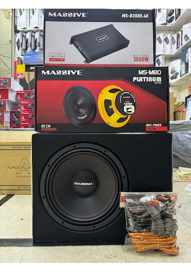 Massive Paket Set 30 CM Bass MASSİVE 3000 Wat Anfi 20 CM Midrange