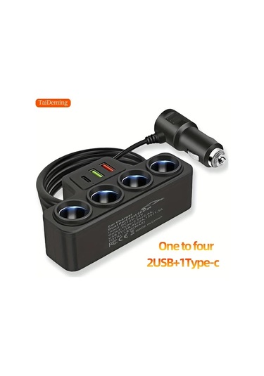 Xuweiwei B1 Yeni Araba Sarj Cihazi Usb Ve Type C Arayuzlu Dort Baglantili Evrensel 12v 24v