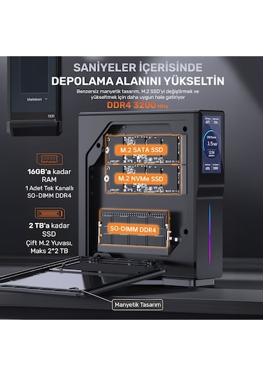 Raxius MP S1-INTELN-SD-N15A006 N150 16 GB 1 TB SSD Free Dos Mini Pc