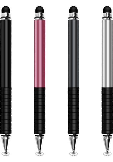 Ximistore9 Metal Çift Uçlu Dokunmatik Kalem - Pencereyle Dürtüsüz Etkileşim, Resim, Ofis Ve Oyun İçin Evrensel Kapasitif Ekranlar İçin - Pembe