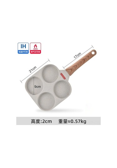 Dört Delikli Yumurta Ve Hamburger Pişirme Tavası, Derin Gözlü, Yapışmaz Yüzey, Gaz Ve Elektrikli Ocaklar İçin Uygun Çok Renkli Çok Renkli