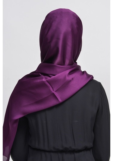 Altobeh Janjan Şık Parlak Saten Dokulu Kadın Tesettür Abiye Şifon Şal - Koyu İndigo