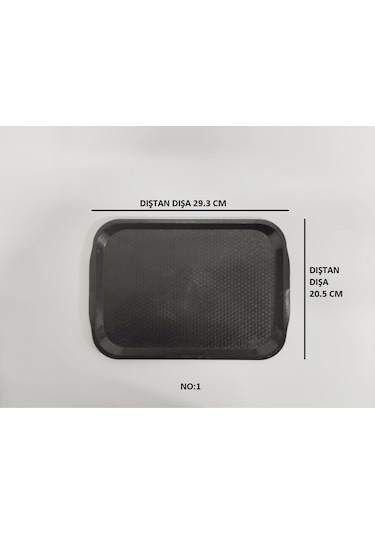 Servis Tepsi Plastik No:1 Siyah 3'lü Siyah