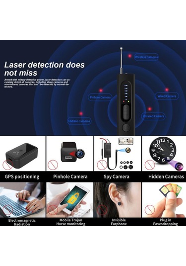Geeroyoo Gizli Kamera Dedektörü, Gps Takip Önleme, Taşınabilir 3'lü Güvenlik Cihazı