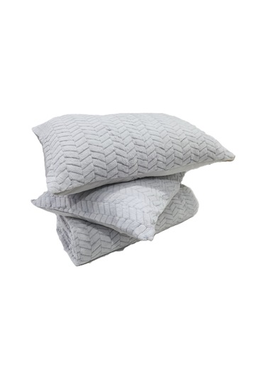 Merinos Modernline Çift Kişilik 3 Parça Sense Battaniye Seti Gri Gri