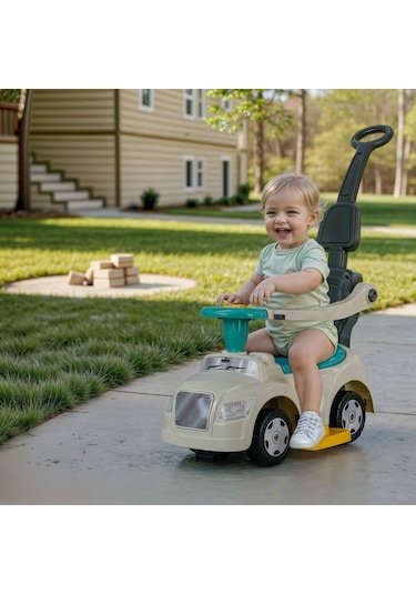 2634 Pedalsız Step Araba 3ın1 -dolu Oyuncak Beyaz