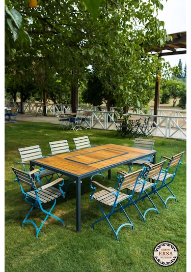 Klasik Restaurant Modeli Mangallı Masa Ahşap