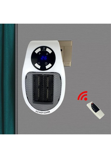Aubyhe 500w Ptc Mini Isıtıcı, 1-12 Saat Zamanlayıcı, 2 Hız Ayarı, Otomatik Kapanma, İngiliz Şarjı Ve Uzaktan Kumanda İle Ev/ofis Kullanıma Uygun