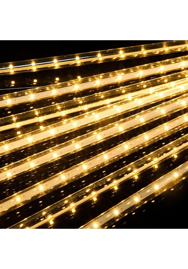 Geeksen Led Yağmur Gökkuşağı Işık Zinciri Dış Mekan Sıcak Beyaz 8 Adet 30cm Su Geçirmez Noel Dekorasyon Lambaları Amerikan Standartı Diğer