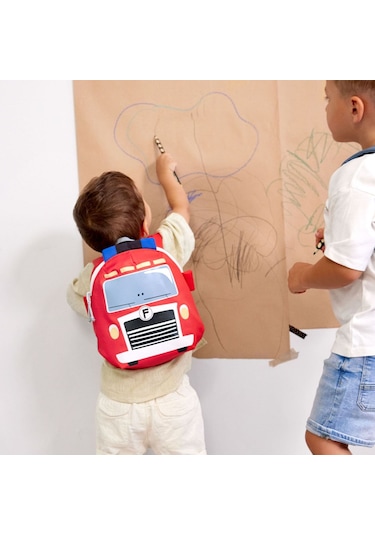 Lassig Tiny Drivers Sırt Çantası Fire Engine Kırmızı