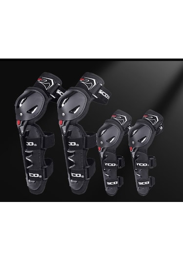 Motosiklet Ve Bisiklet Mafsallı Dizlik Dirseklik Lüx Set Koruma Ce Diz Ve Dirsek Koruma Takım Siyah