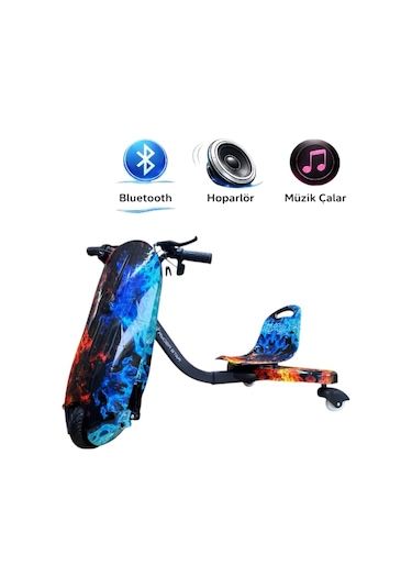Ryder Star Drift Car Elektrikli Scooter Hoverboard Oturaklı Kaykay Bluetooth Hoparlörlü Rs-r1