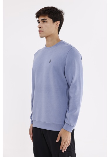 Rowinger Modal Karışımlı Yumuşak Dokulu Rahat Kalıp Esnek Kullanım Sunan Sweatshirt Lightblue