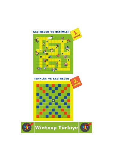 Eğlenceli Görsel Algı Düşünce Beceri Zihinsel Gelişim Okul Ev Aile Çocuk Eğitici Çapraz Kelime Oyunu