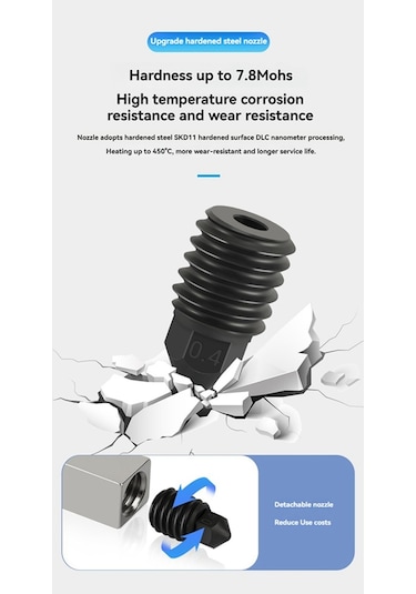 Sointeresting Flashforge Adventurer 5m Serisi Hotend 0.4mm Yüksek Hızlı Nozullar Ad5m Sıcak Uç Ekstruder 3d Yazıcı Aksesuarları