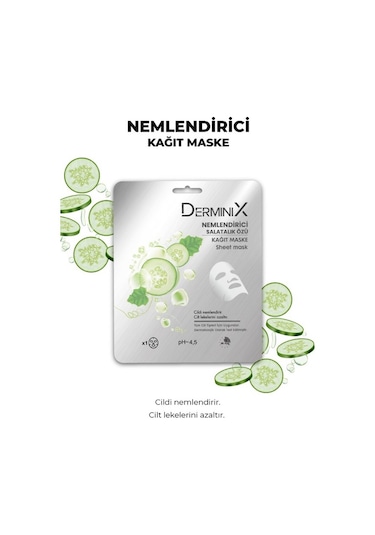 Derminix Salatalık Özlü Nemlendirici Kağıt Yüz Maskesi