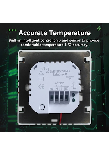 Xindoker Beyaz Wifi Akıllı Isıtma Termostati - Lcd Dokunmatik Ekran, Haftalık Programlama, App Kontrol, 16a, Doğru Sıcaklık Regülasyonu