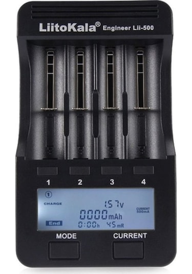 Createtech Yuvalı Tak Siyah Şarj Şarj Pil Lityum/nimh Liitokala Lii-500 Lcd Cihazı Cihazı Araç Adaptör Abd 4 2a + + Tk