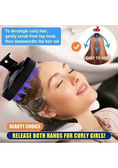 Mufunye Suya Dayanıklı Silikon Saç Derisi Masaj Fırçası - Tek Parça Opp Ambalaj