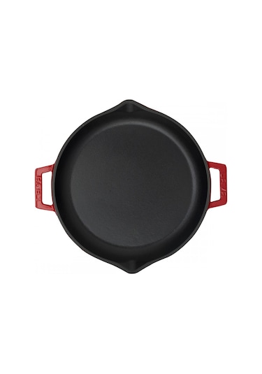 Lava Döküm Yuvarlak Kızartma Tavası Çift Kulplu 30cm