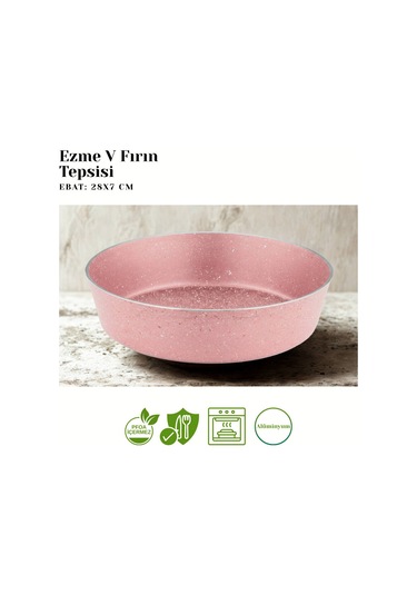 10 Parça Granit Set Cam Kapak - Pembe Pembe
