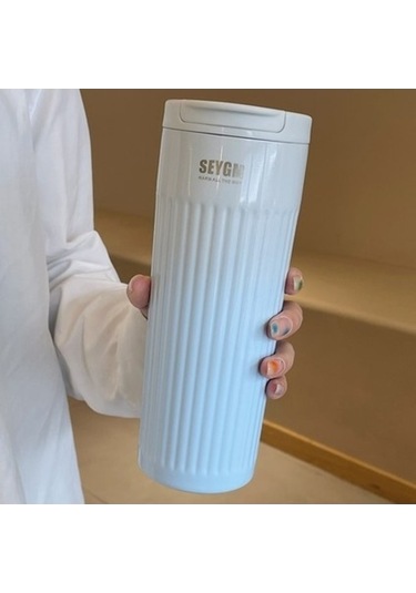 Didadodo 500 Ml Moda Paslanmaz Çelik Kahve Kupası Renk Değiştiren Tasarım Araba Termos Kupa Mavi Mavi Mavi