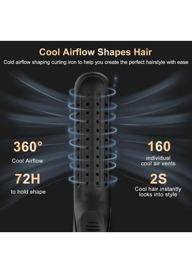 Black 2'si 1 Arada Seramik Serin Hava Akışı Saç Şekillendirici