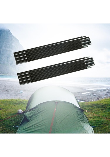 Homyl Fiberglas Çadır Direkleri Yedek Siyah Kamp 3,6-m-3-kişi Siyah