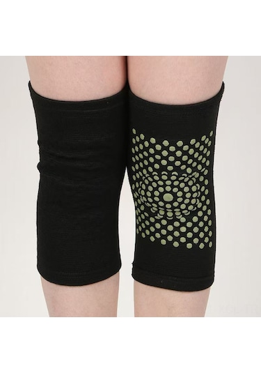 Konesam Sıcak Tutucu Esnek Diz Koruyucu - Siyah Yeşil Noktalı 2 Adet Set Yeşil