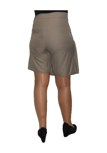 Liseli Krem Şort Etek Art.35 Krem