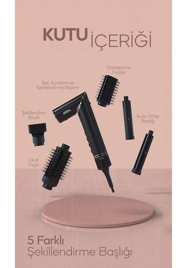 Sinbo SHD-1720 - VolumAir 5 In 1 Katlanabilir Airwrap Saç Kurutma ve Şekillendirme Sistemi