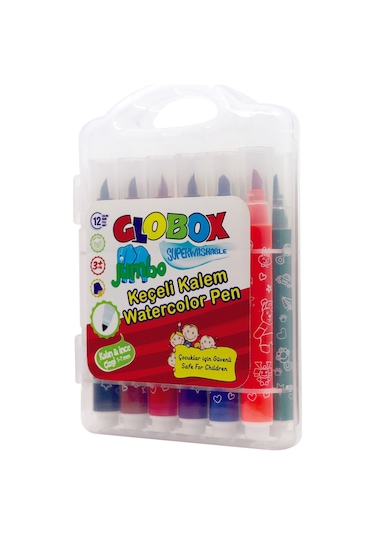 Globox 3382 Keçeli Boya Kalemi 12 Renk PP Kutu