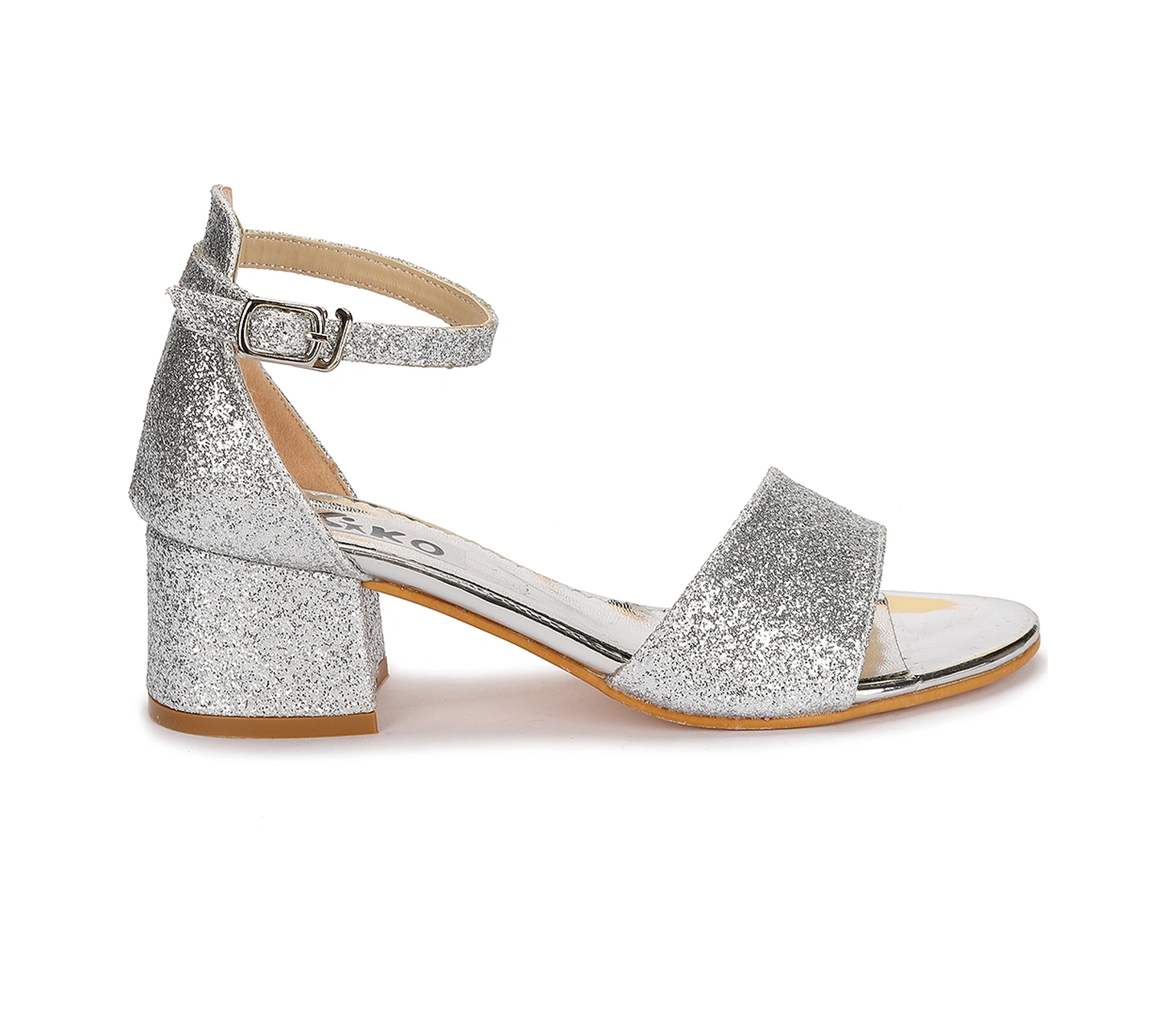 Kiko Kids Alexa Günlük Kız Çocuk 4 Cm Topuklu Sandalet Abiye Ayakkabı Gümüş GÜMÜŞ