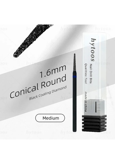 Hytoos Pro Siyah Elmas Tırnak Matkap Uçları Rus Tırnak Eti Ucu Tırnak Matkap Ölü Cilt Tırnak Eti Temizleyici Çivi Ön Tedavi Araçları Ombre