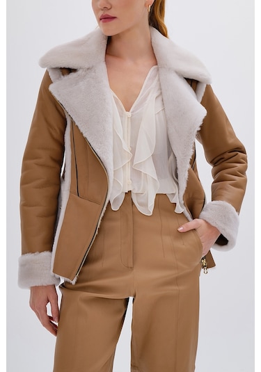 Valmenti Kadın Kürk Taba Mont 616 6593 Bn Kurk Sk24/25 Taba Taba