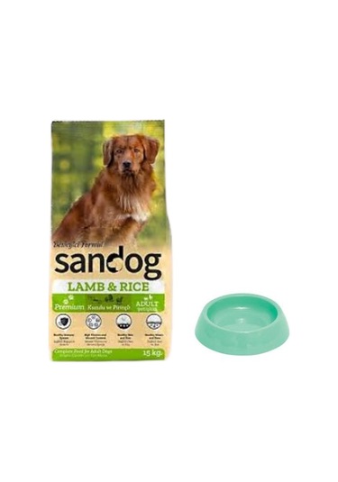 Sandog Premium Lamb&rice Yavru Köpek Maması 15 Kg,yuvarlak Su Ve Mama Kabı