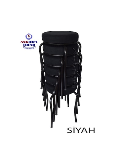 Tabure(Siyah Ayaklı) (6 Adet) - Mutfak Balkon Tabur...