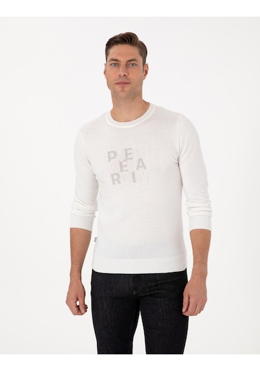 Pierre Cardin Erkek Ekru Kazak /triko 50315737-vr019 Ekru