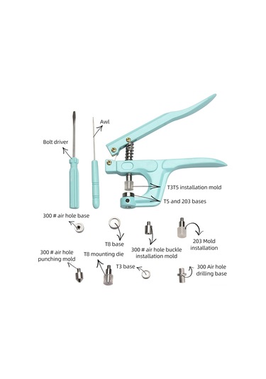 Hangfox Mavi 300'lü Takım: Metal-resin四合扣, Göz Delikli Kanca Ve Profesyonel El Basma Presi Yükleme Aracı