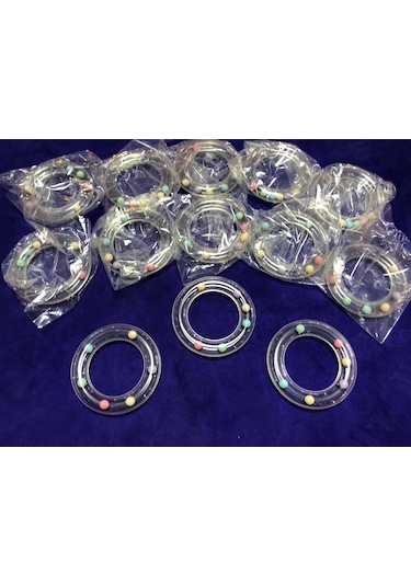 Şeffaf Plastik Bebek Çıngırak 80mm - Bebe Çıngırağı Çok Renkli