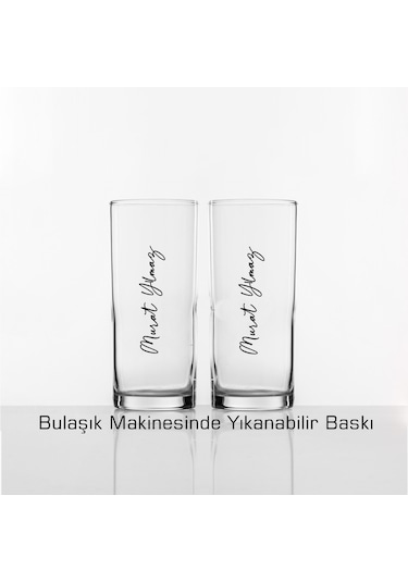 Kişiye Özel İmzalı Rakı Bardağı Bulaşık Makinesinde Yıkanabilir Kutusuz