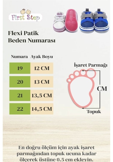 Özel Kumaş Esnek Ve Kaydırmaz İlk Adım Ayakkabısı Kırmızı F-530 Kırmızı
