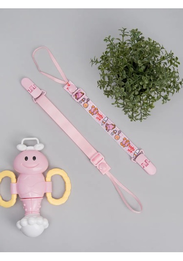 Yudgı Emzik Tutucu Kumaş Şeritli 2 Adet 313574197 Pembe