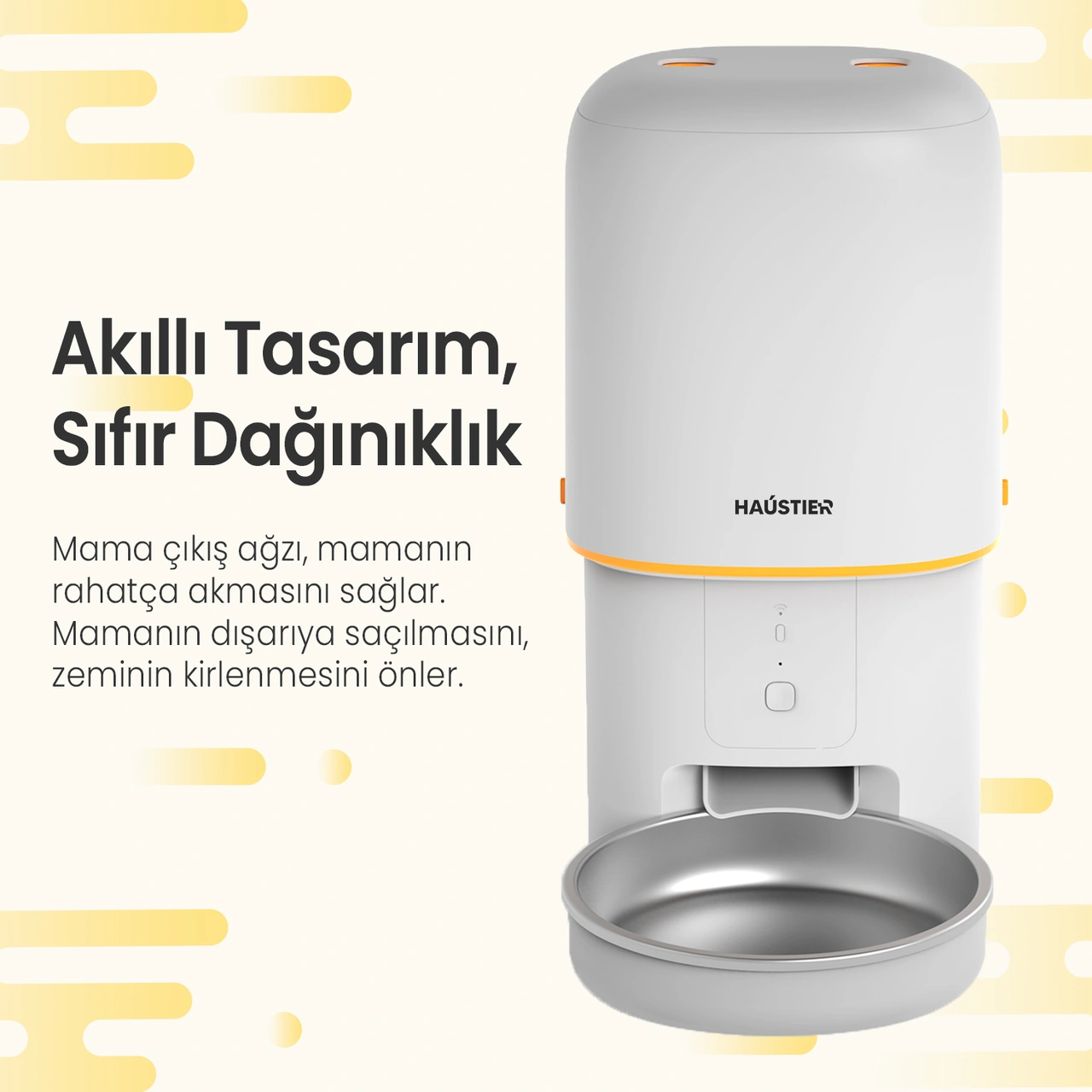 Haustier Pf02 Beyaz Akıllı Kedi Köpek Otomatik Mama Kabı