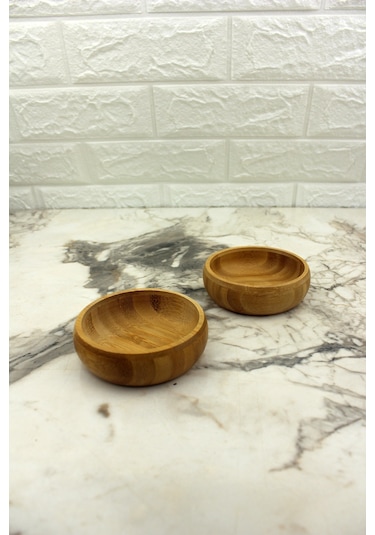 2 Li Bambu Çerezlik Kase 9,5cm 3cm