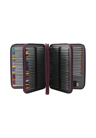 Maxaccess Kraliyet Mavi 203 Gözlü Çantalı Kalem Kutusu Deniz Mavi Gezegen Tasarım Ofis Sanat Depolama Lacivert