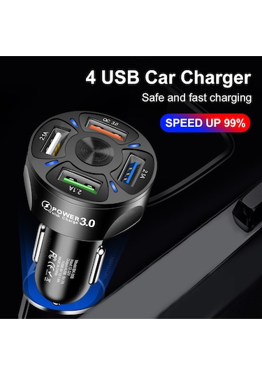 Reedark 35w Hızlı Şarj 4'ü 1 Arada Araç Usb Adaptörü - 12-32v Otomobil, Suv Ve Off-road İçin