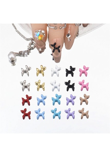 10 Adet Sevimli Alaşım Köpek Tırnak Uğurlu Takı 3d Kawaii Punk Köpek Tırnak Sanat Dekorasyon Malzemeleri Parçaları Dıy Çok Renkli Çivi Aksesuarları Whıte